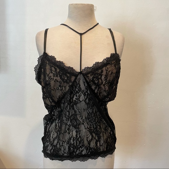COC Black Lace Tank Stretch Lingerie Sexy Top 2 3X - Picture 6 of 10